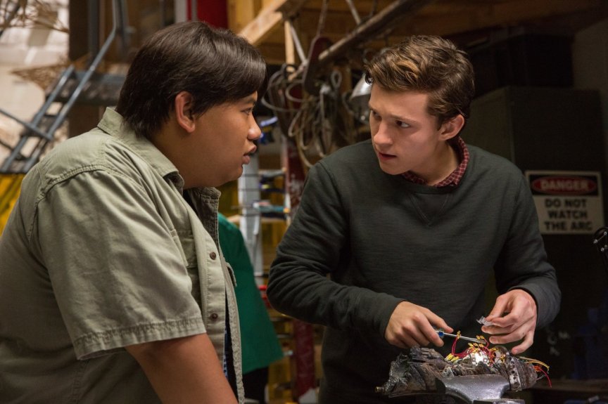 Ned (Jacob Batalon) and Peter Parker (Tom Holland). Photo by Chuck Zlotnick for Marvel.